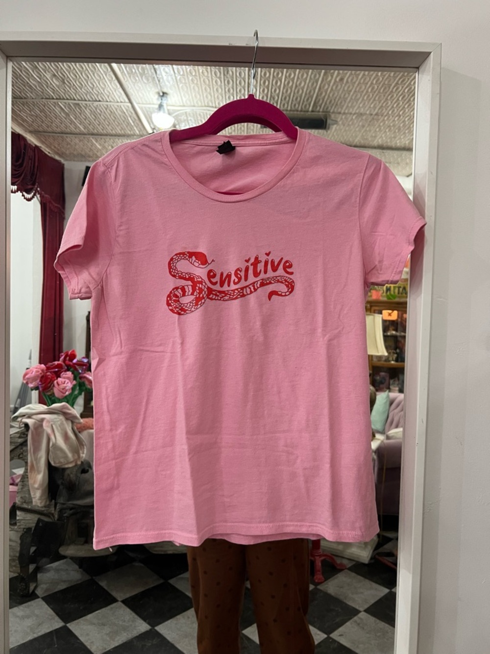 Hayley Elsaesser Sensitive Snake Fitted Baby Tee